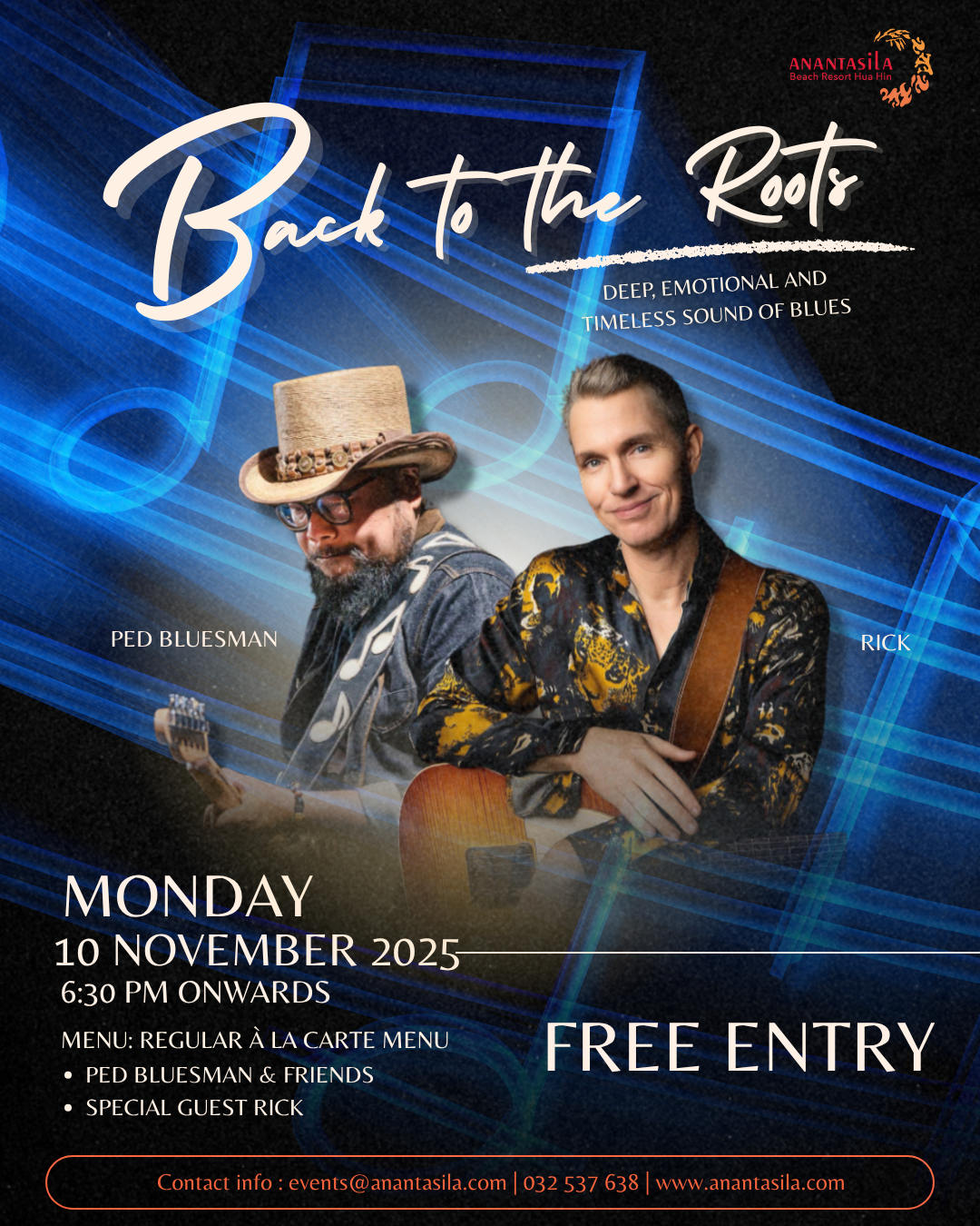 BACK TO THE ROOTS,restaurant huahin,seafood huahin,special rate huahin,restaurant khaotakiab,restaurant beach,Huahin Beachfront Hotel and Resort,In the seaside resort of Hua Hin,americanfood huahin,ร้านอาหารริมทะเลหัวหิน,ร้านอาหาร5ดาวติดชายทะเล,ร้านอาหารพร้อมที่พัก,thebeachatanantasila